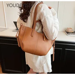 YOUDEYISI PU Leather Handbag Tote Bag Large Capacity Women's Bag Niche High-end Single Shoulder Armpit Bag