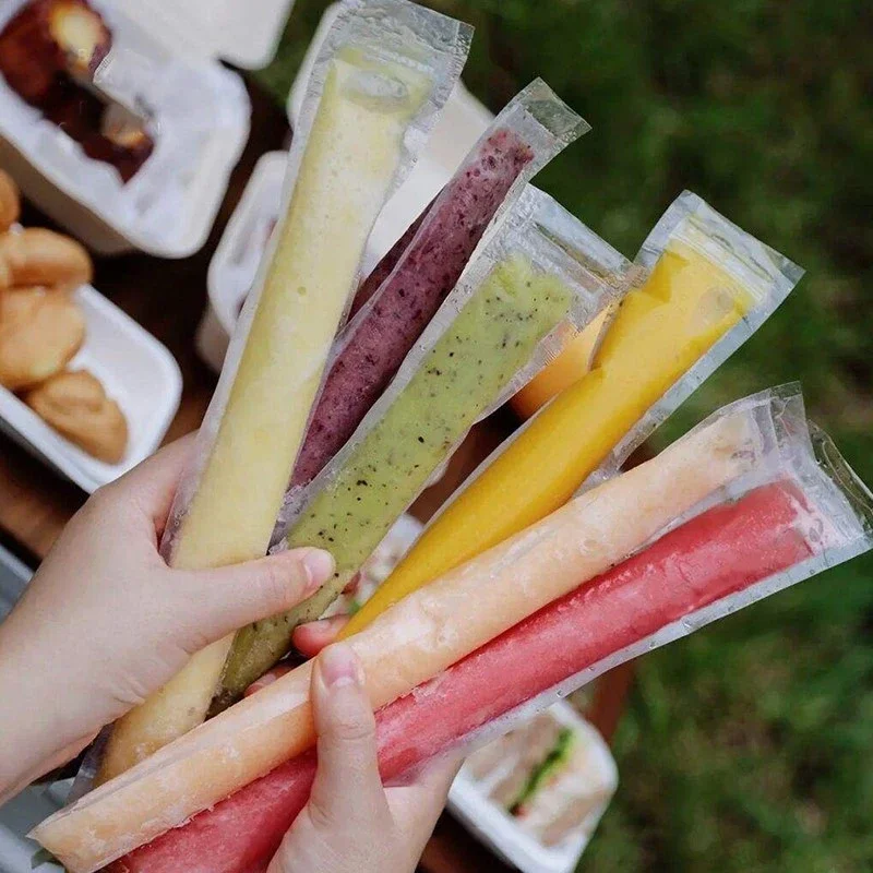 10/50/100pcs Summer Food Grade Disposable Ice Popsicle Molds Bags Transparent Bag DIY Popsicle Plastic Reseal Packaging Bag