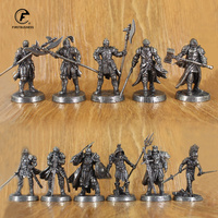 White Brass War Legions Fearless Knight Soldier Models Miniature Figurine Collections Metal Chess Piece Table Game Ornament Gift