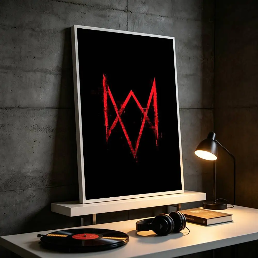 Game Watch Dogs 2 D-Dedsec  Poster Waterproof Wall Art Sticker For Bar Living Room Vintage Decor High Quality Print Gift