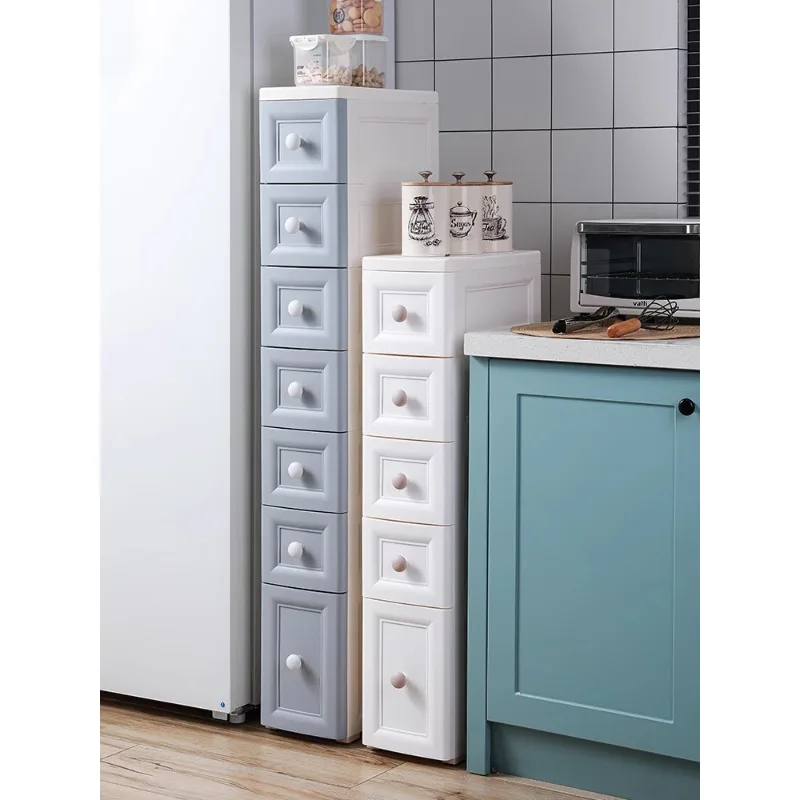 20/25cm seam storage cabinet, drawer style plastic kitchen gap shelf, narrow edge bathroom storage cabinet