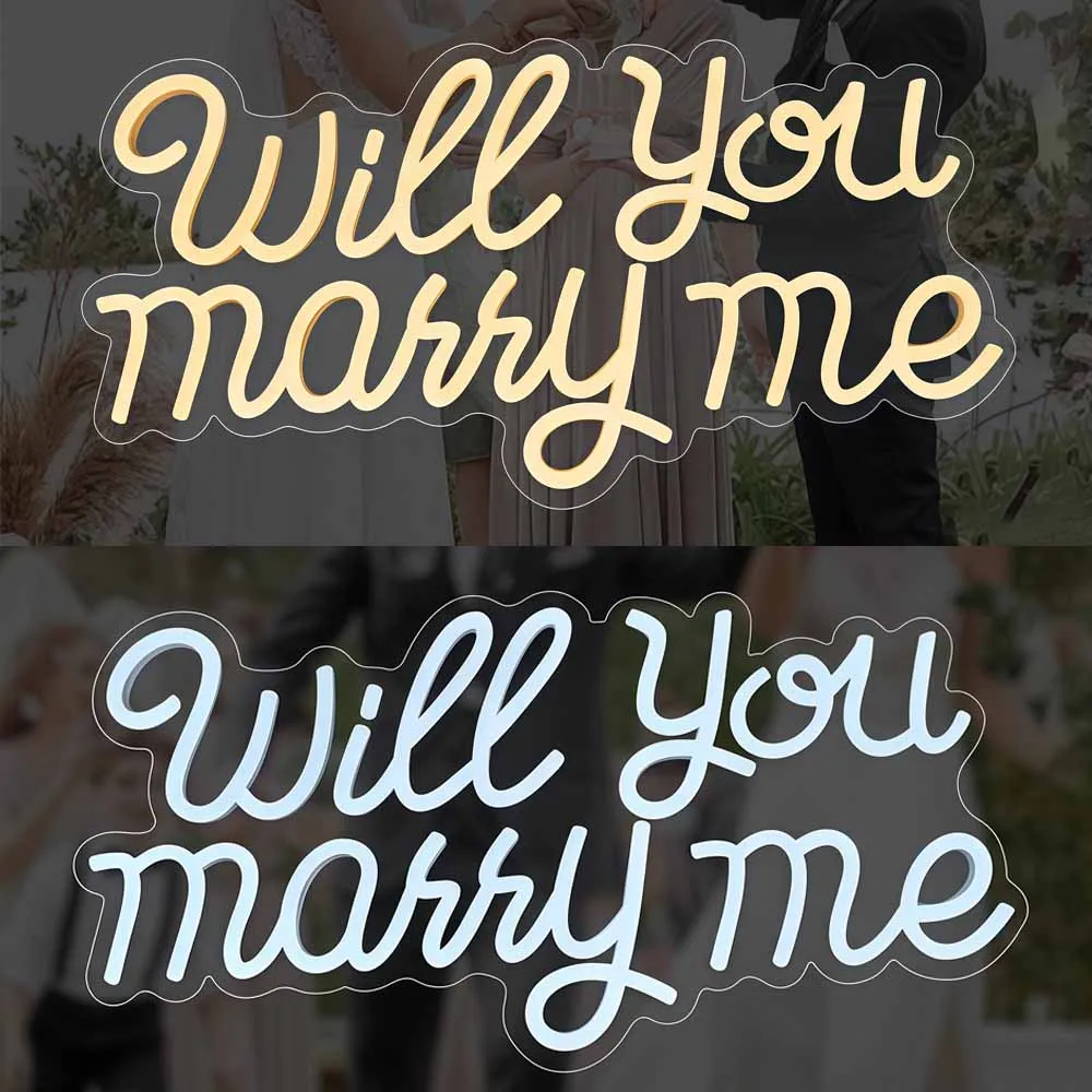 "سوف تتزوجني" LED النيون علامة رومانسية الزفاف اقتراح جو مصباح لديكور غرفة الحائط هدية عيد الحب
