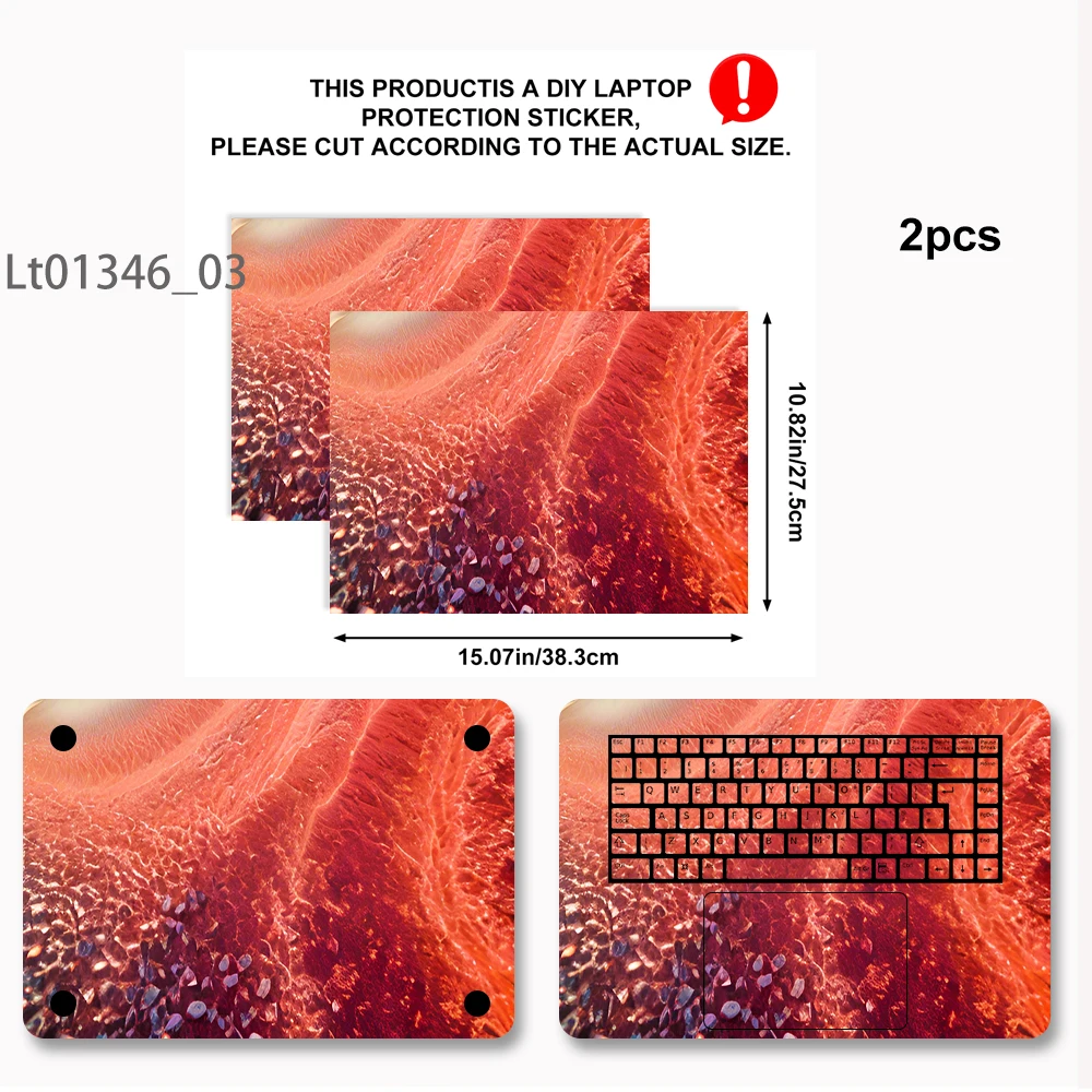 Red Orange Gradient Laptop Skin Sticker, Waterproof Vinyl Decal for 12-17 inch MacBook HP Lenovo Dell Notebook