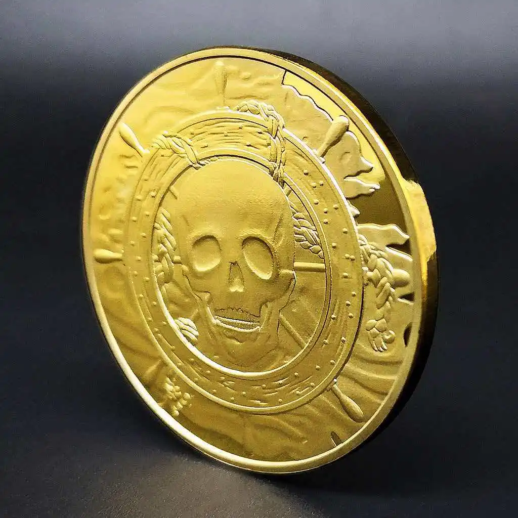 Pirate Skull Challenge Coin Finger Skill Fidget Toys für Angst ADHS Flipping Decision Making And Fun Gedenkgeschenke
