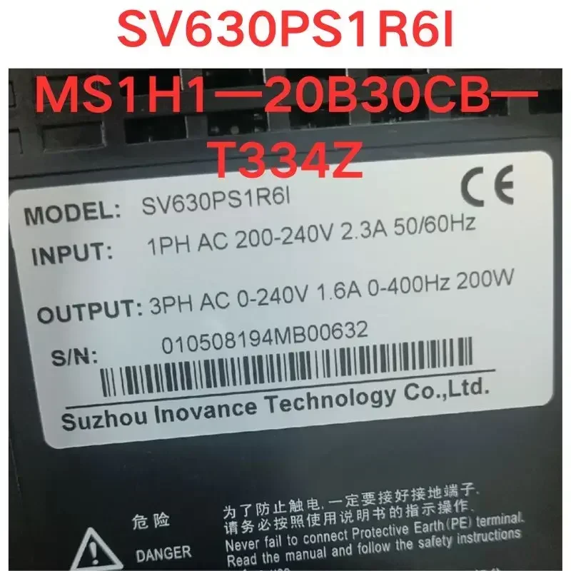 Second-hand test OK  630P-0.2KW servo brake motor complete set SV630PS1R6I，MS1H1—20B30CB—T334Z