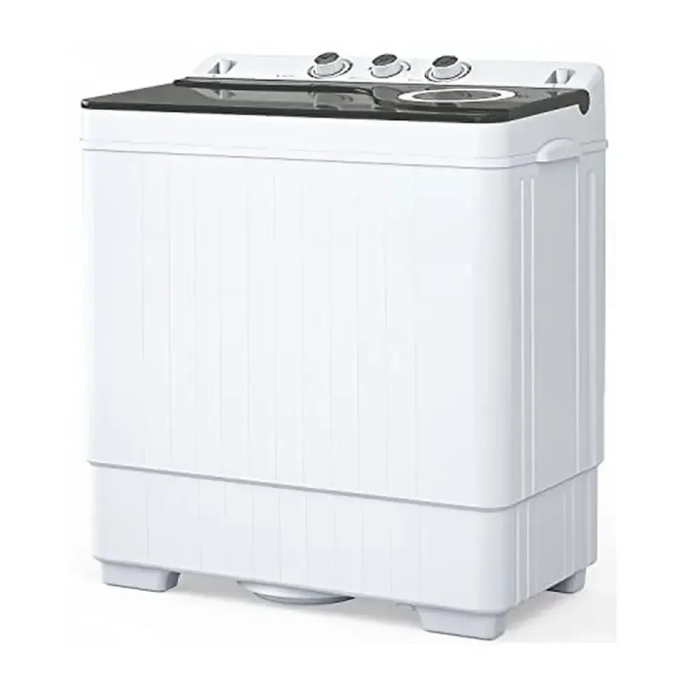 26Lbs Portable Twin Tub Washing Machine and Dryer Combo with Drain Pump Semi-Auto 18Lbs Washer Lightweight and Compact Laundry