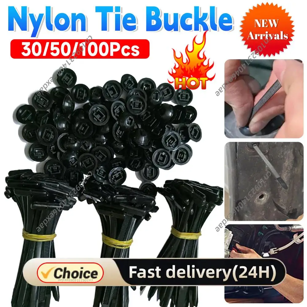 30/50/100PCS Nylon Cable Zip Ties Self-Locking Heavy Duty Zip Ties Universal Cable Tie Buckle for Indoor and Outdoor Use