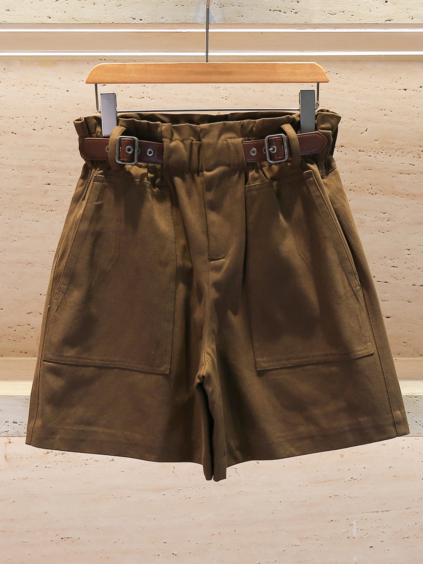 

High Waist Wide Leg Short Pants with Double Belt Retro Style Floral Print Casual Trousers for Women Spring Summer Collection