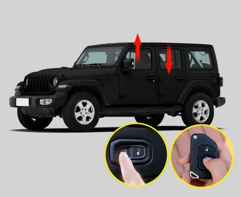 

One Button Automatic Window Lifter Fit for Jeep JL Wrangler 4XE 2018 2019 - 2022 Modified Intelligent Glass Window Lifter Closer