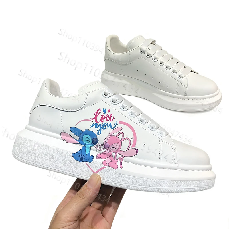 Stitch Simple Printing Youth Adult Couple Leisure Shoes Man Woman Parity Breathable Cartoon Graffiti Soft Sports Shoes 2026