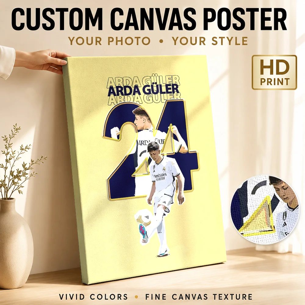 Ousmane Dembele Soccer Tribute Canvas Poster Monochrome Wall Decor With Customized Photo For Teen Bedroom Ideal Supporter Gift