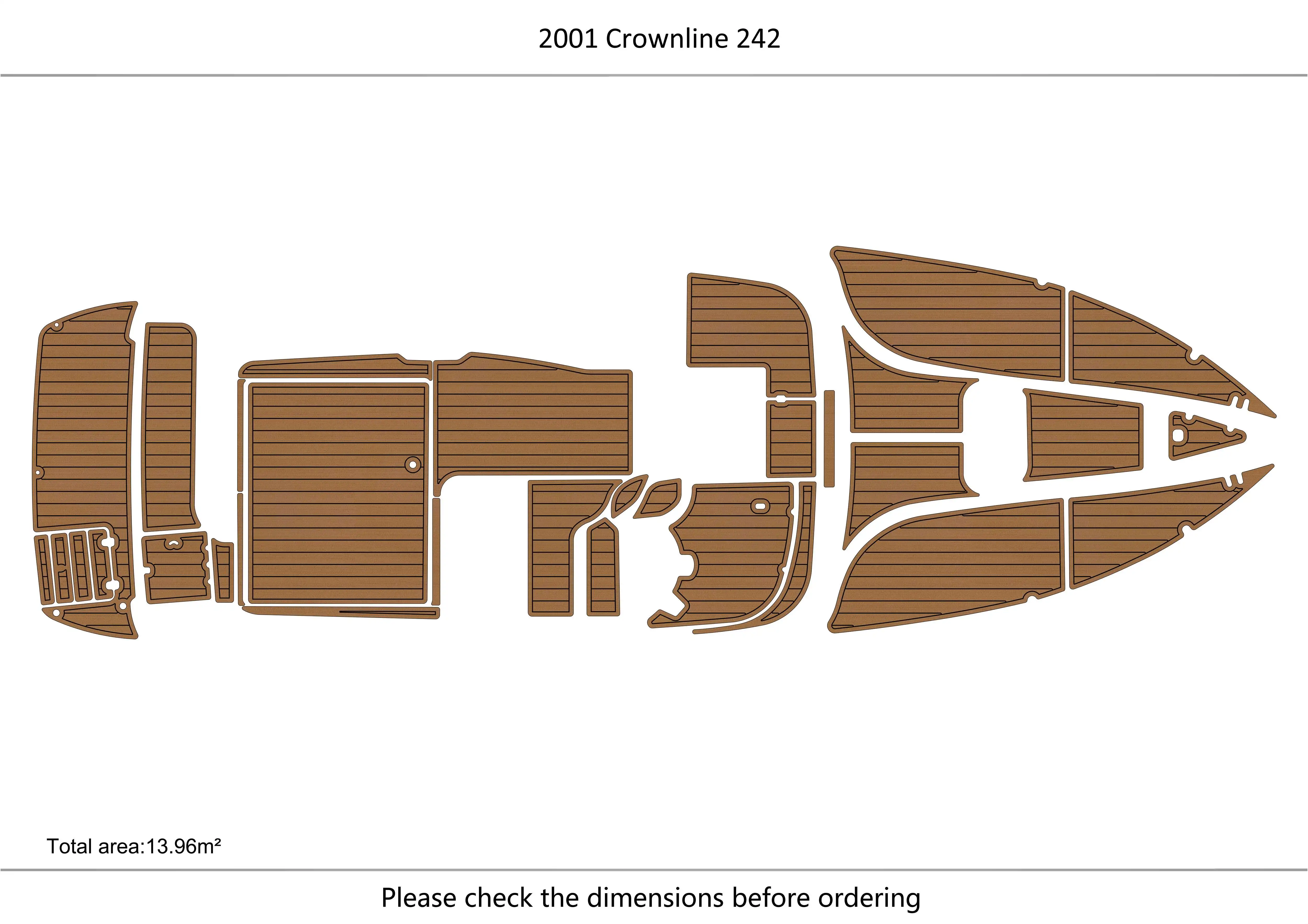 

2001 Crownline 242 B Cockpit platform 1/4" 6mm EVA fAUX carpet Water Ski Yacht Fishing Boat Non-slip mat floor