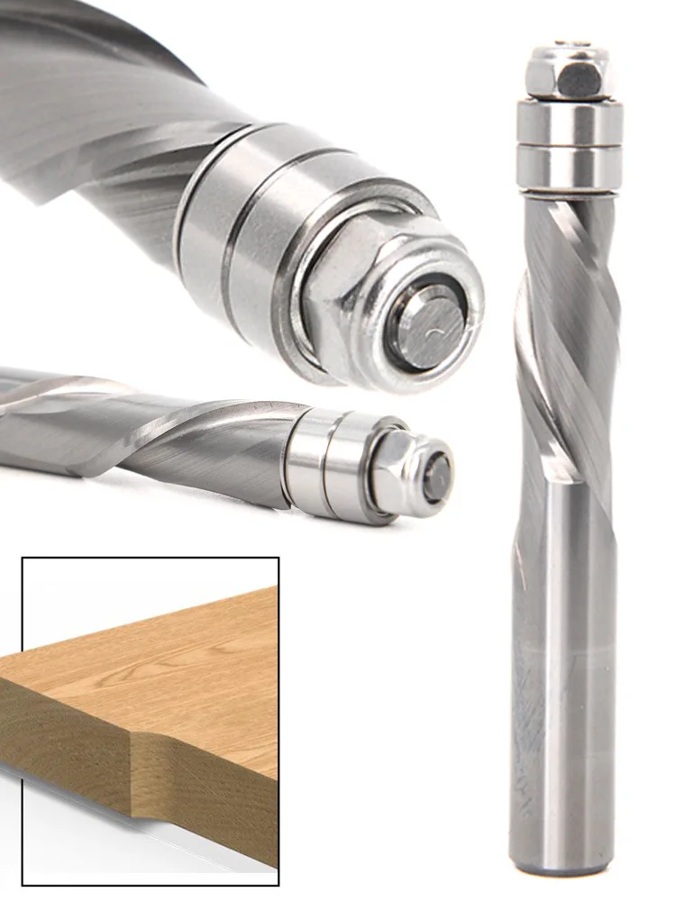 فلوش تقليم الصلبة كربيد دوامة محمل علوي لقم التوجيه باستخدام الحاسب الآلي 1/2 "عرقوب ضغط قطع نهاية مطحنة بت الوجه قاطعة المطحنة الخشبية