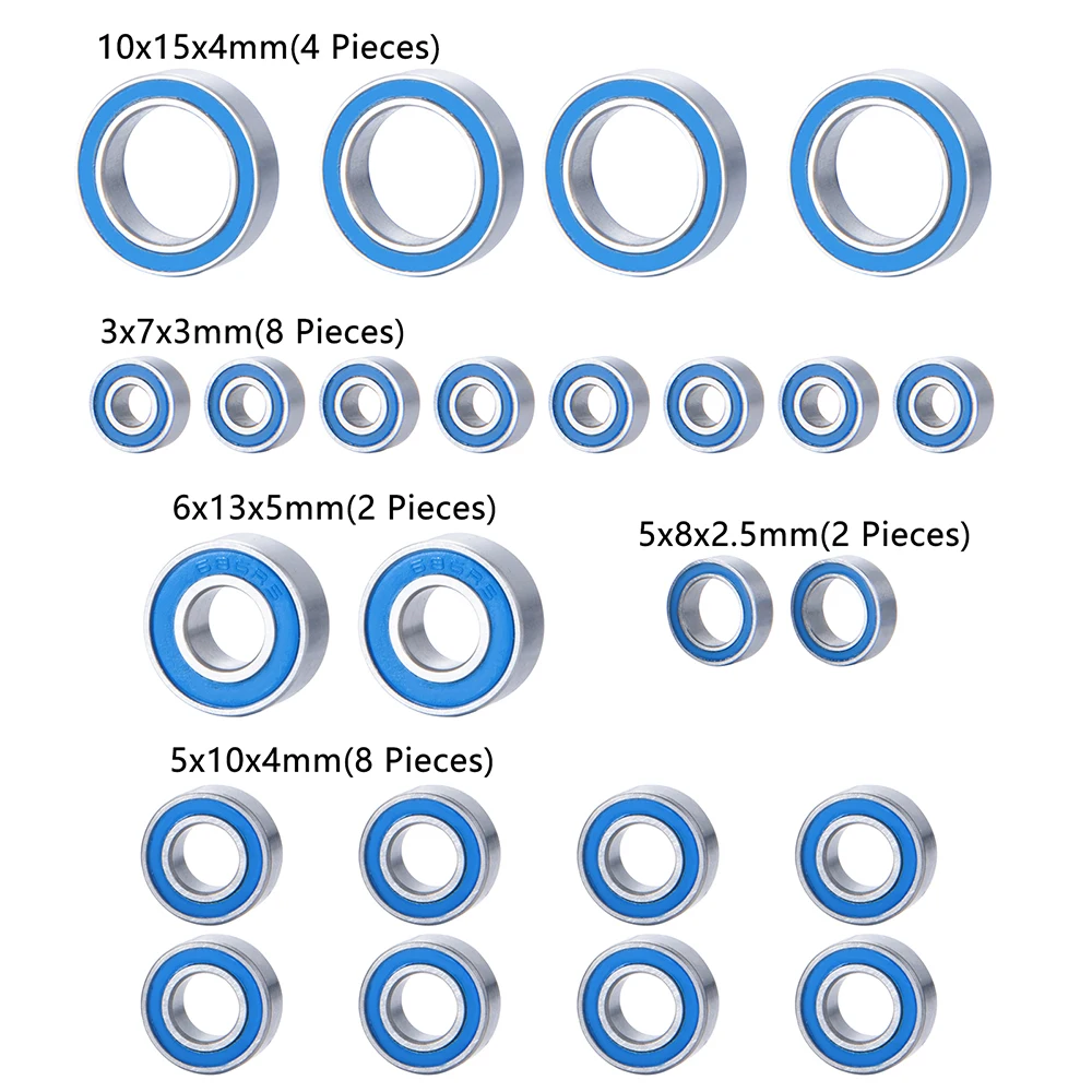 AXSPEED 24Pcs Wheel Hub Sealed Bearing Kit for Team Associated B6.1 1/10 RC Buggy Car Truck Model Upgrade Parts