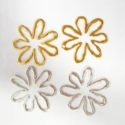 ZXZ 2pcs Tibetan Silver Large Hollow Open Flower Charms Pendants for Necklace Jewelry Making Findings 65x61mm