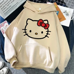 2024 Women's Fashion Aesthetic Y2k Clothing Japanese Hello Kitty Hoodie Autumn and Winter Retro Top Fashion Harajuku Long Sleeve