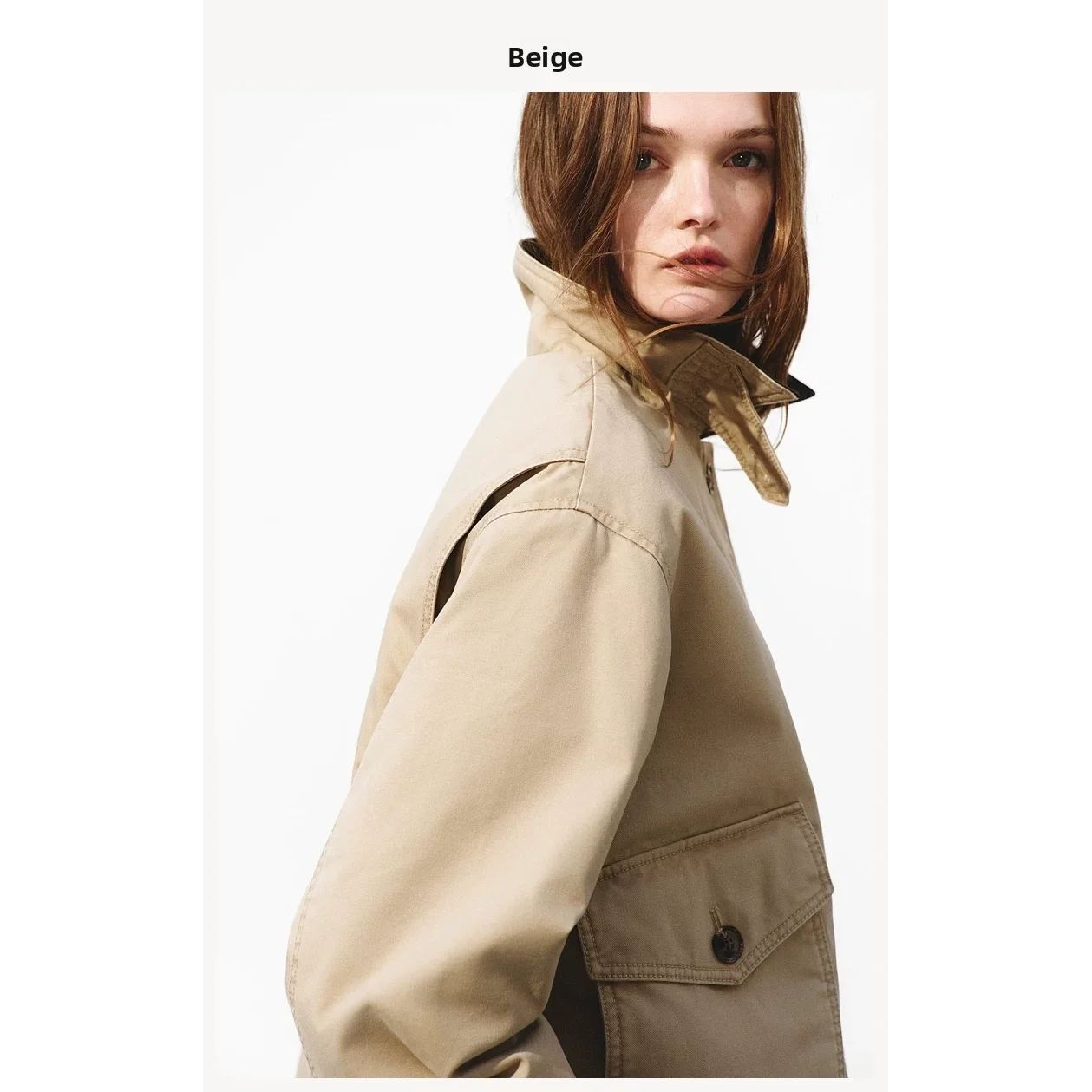 Fashionable Canvas Women's Jacket Versatile Stylish Personality Cotton Polyester Fiber Long Sleeve Button Closure Coat