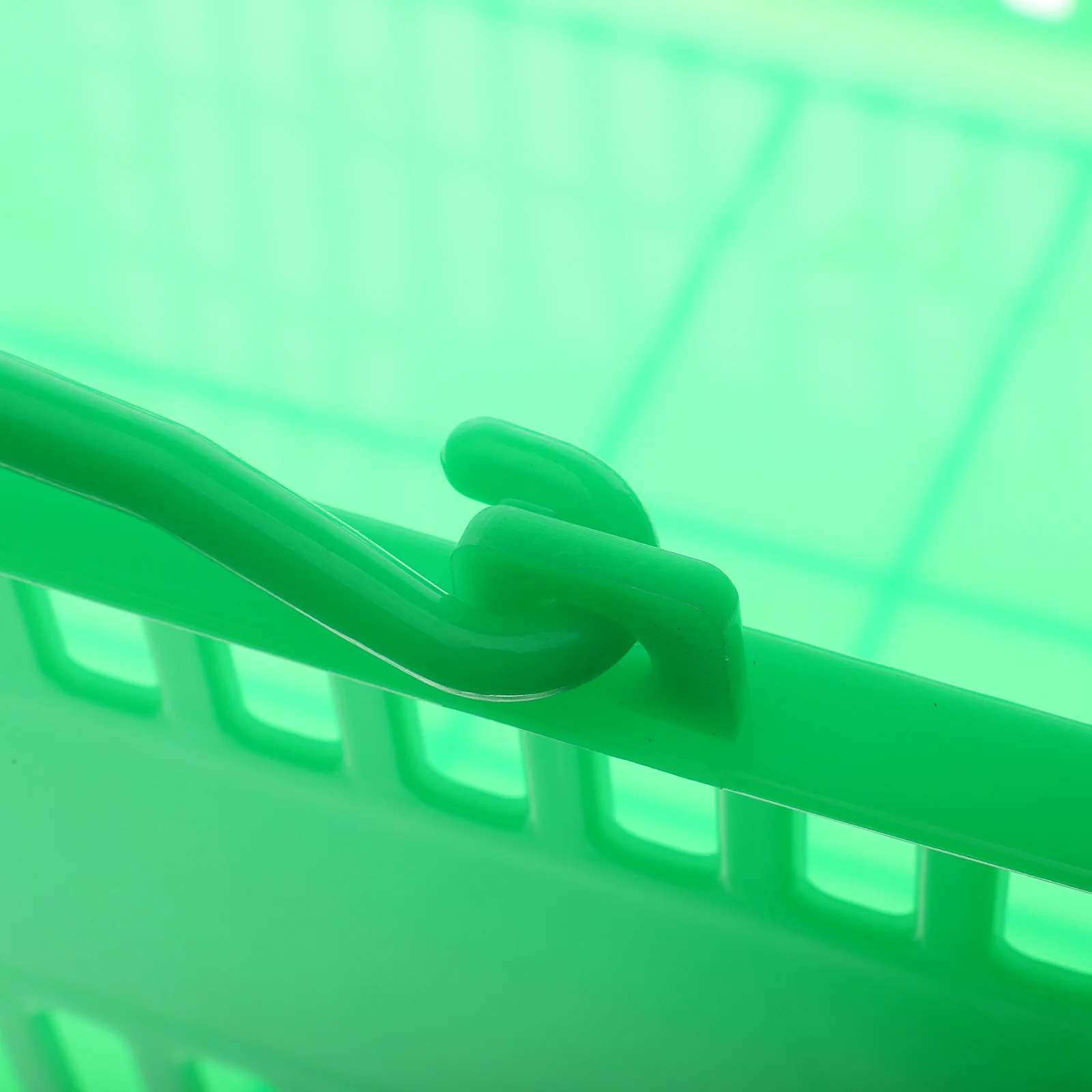 

Thickened Shopping Basket 28x18x14cm Storage ganizer Desktop Grocery Handle Hollow Plastic Basket for Store Snack