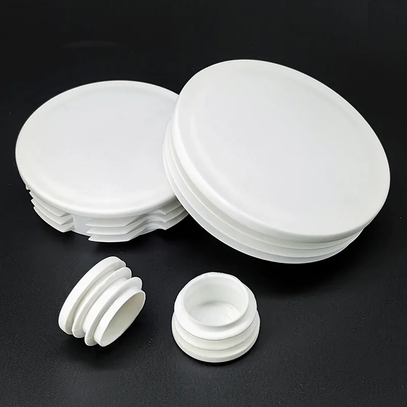 Dia13mm-114mm White Round Plastic Inner Plug Steel Pipe End Blanking Caps Non-Slip Chair Foot Plugs Sealing Cover image 3