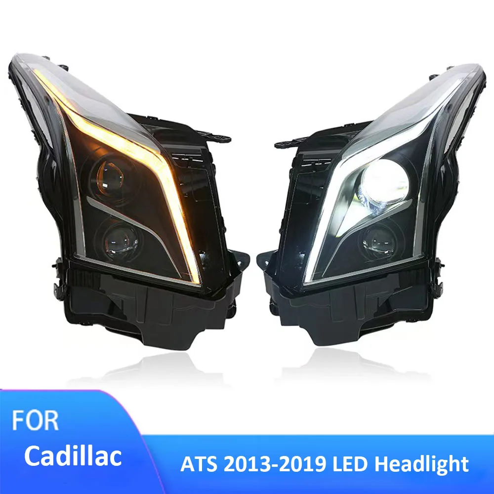 

Pop Car LED Headlight For Cadillac ATS ATS-L 2013-2019 Day Running Light DRL Turn Signal Lens Assembly