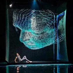 3D Mesh Screen Holographic projection screen Transparent 3d Hologram Gauze Projector screen Advertising Mesh Outdoor