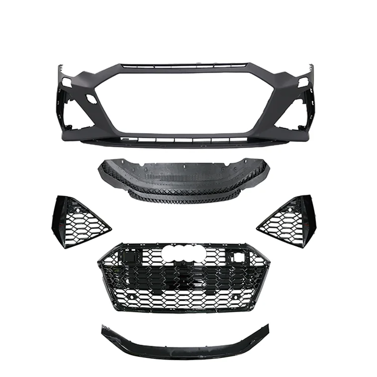 

Auto Body Kit For A6 C8 Upgrade To RS6 Model Complete Front Bumper Honeycomb Grille PP Material 2019 2020