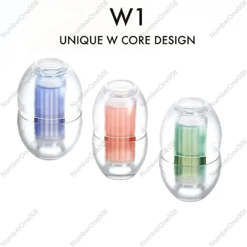 

For SpinFit W1 Silicone Ear Tips Eartips Medical-Grade Double W-Shaped Tube Core for Earphone Nozzle Diameter From 5-6mm