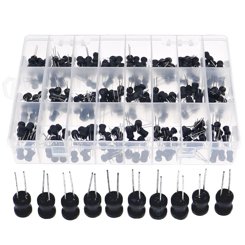 240Pcs 24Value 2.2uH-100mH 6x8mm Choke Inductors Assorted Kit 2.2uH 3.3uH 4.7uH 6.8uH 10uH 15uH 22uH 47uH 68uH 100uH 150uH 100mH