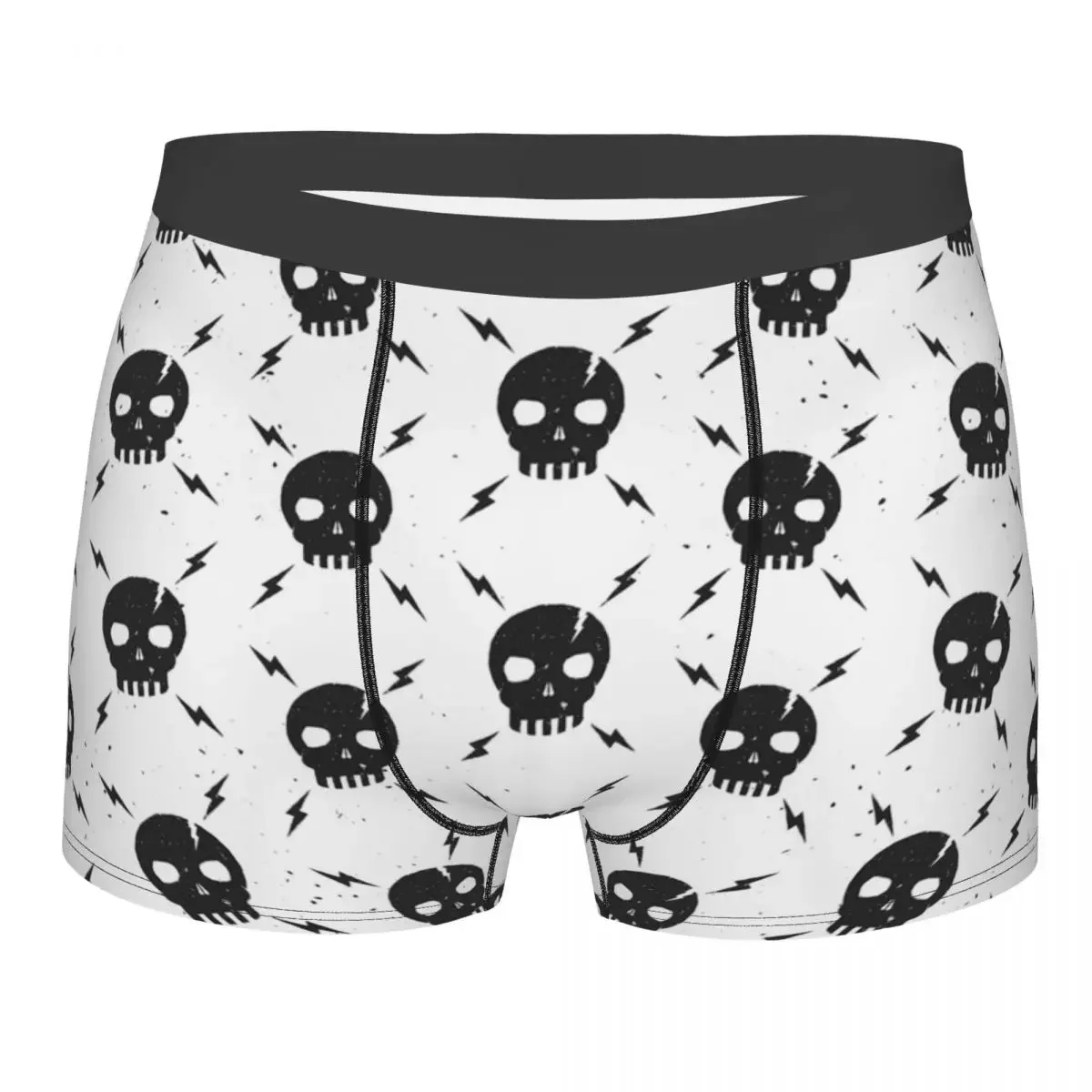 Custom Death Skull Gothic Skeleton Underwear Men Stretch Boxer Briefs Shorts Panties Soft Underpants For Homme