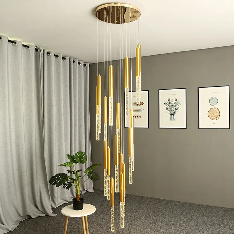 Imagem -04 - Nordic Led Escada Lustres de Teto Ouro Preto para Sala Estar Corredor Pingente Lâmpadas Decoração Casa Suspensão Luminaires