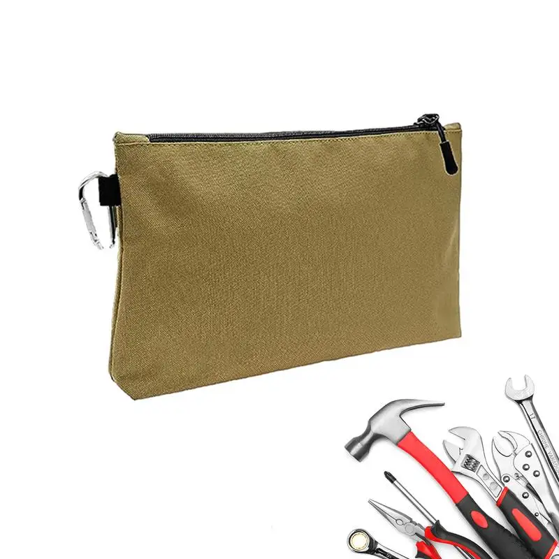 Zipper Pouch for Tools, Bolsa de ferramentas de grande capacidade com fundo plano, Carpintaria, eletricista, pesca, marcenaria, Ferramentas organizadoras