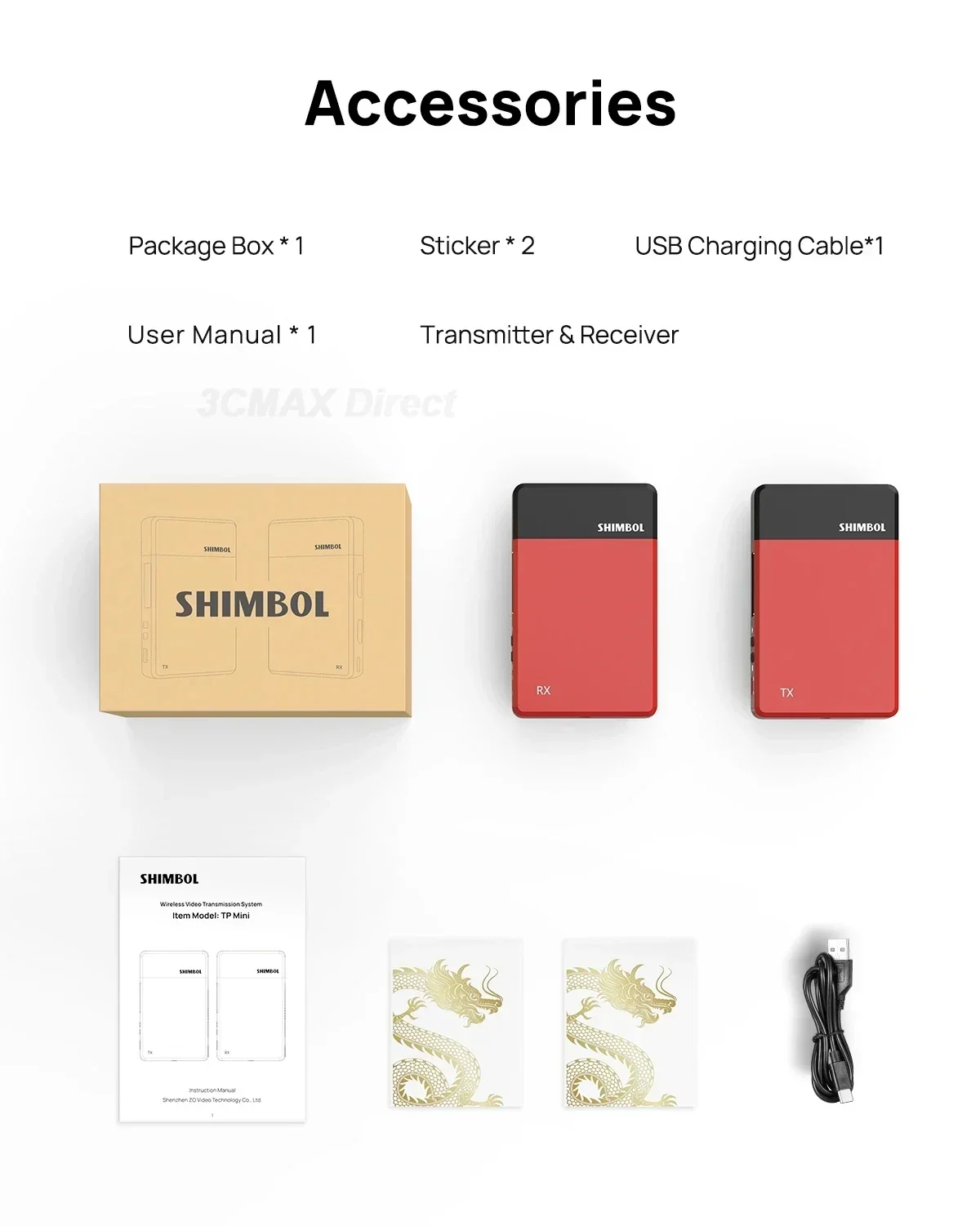 SHIMBOL TP MINI نظام نقل الفيديو اللاسلكي 1080P HDMI متوافق مع جهاز ريسيفر استقبال وإرسال الصور لصانع الأفلام فيديو