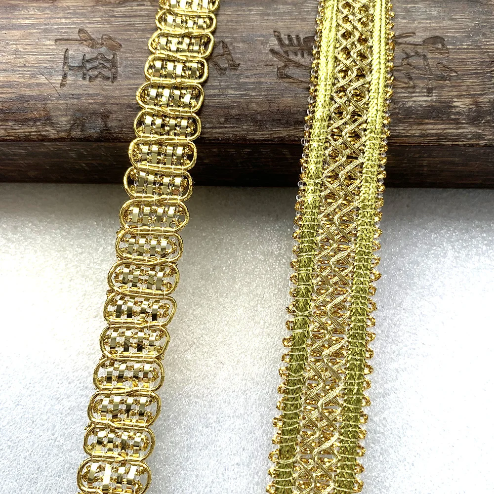 5m/16.4ft Each Pack Gold Silver Laces trims Weaving centipede Festive Decoration Handmade DIY sewing dress Crafts sequin ribbons