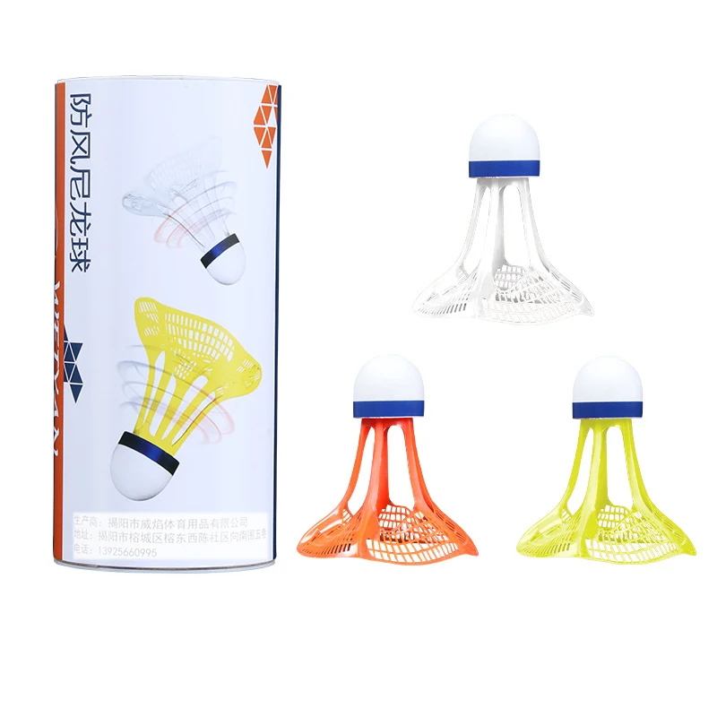 Windproof Outdoor Anti-Wind Ball Plastic Batminton Shuttlecock Stable Resistance Sport Speed Training Children Adults 3Pcs