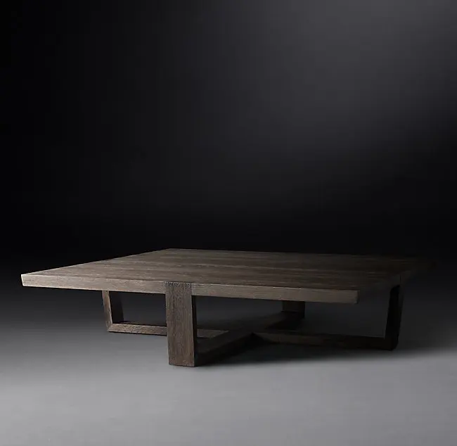 Rhoohill Custom America Style Vintage Rectangular Coffee Table For Living Room Indoor Luxury Modern Wooden Coffee Table