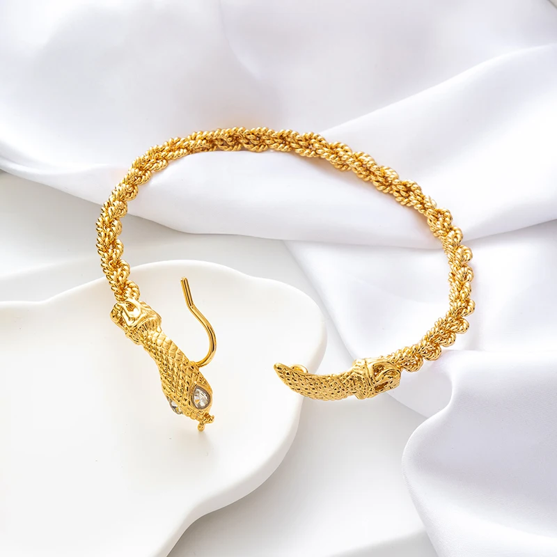 Algerian Wedding for Women Snake Design Anklets Open Foot Bracelet Gold Color Plated Arabic Bridal Gifts Jewelry