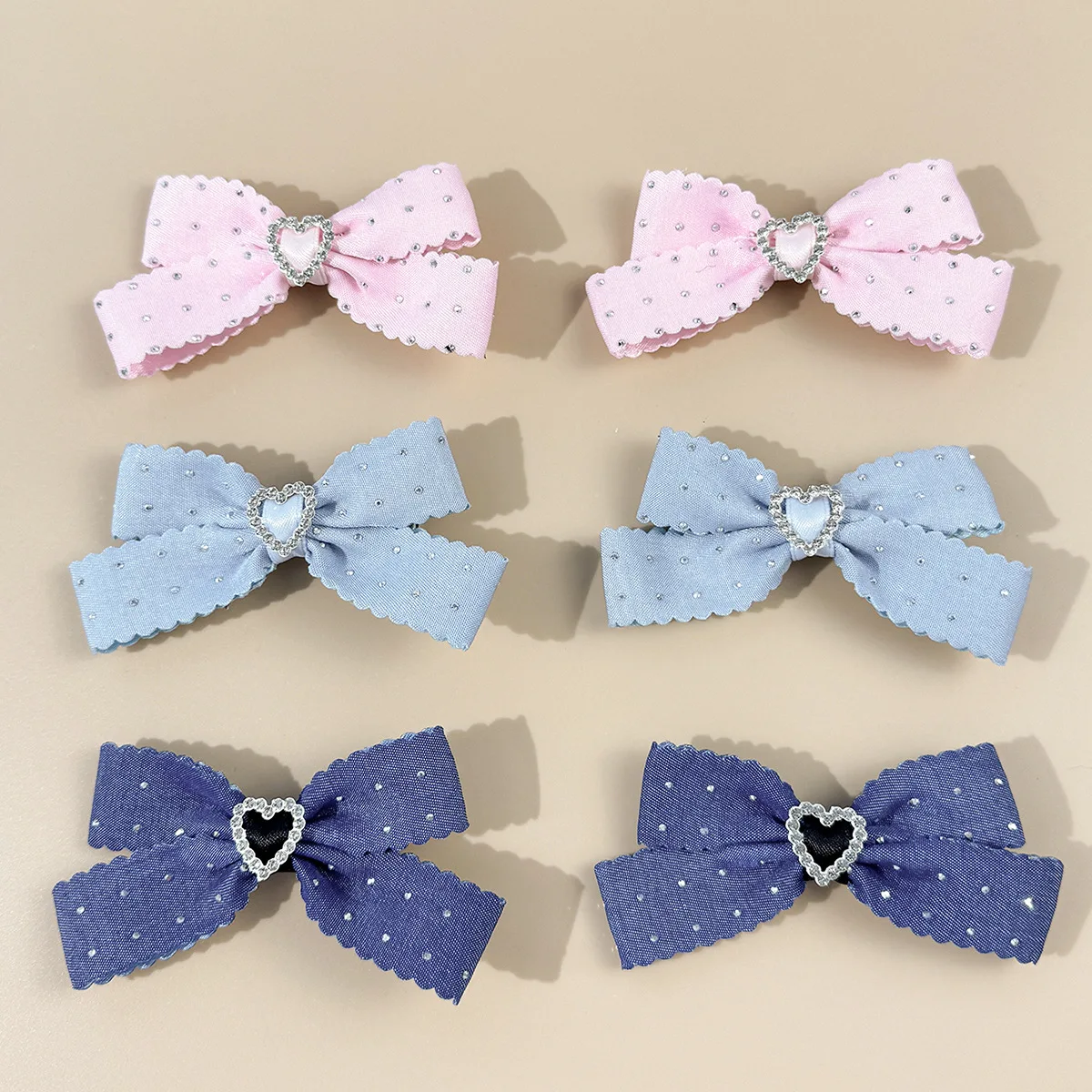 30 قطعة/الوحدة، 4.13 بوصة مشابك شعر على شكل فيونكة مطرزة للنساء والفتيات #3