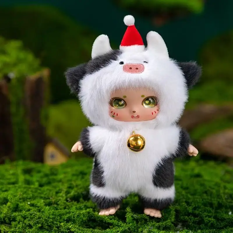 15cm Simulation New Deer, Kitten, Cow Backpack Pendant Doll Stuffed Plush Toy Cartoon Anime Cute Gift for Friends Fun Doll