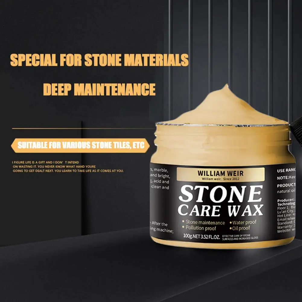 100g Marble Polishing Wax Stone Care Wax Stone Floor Glazing Maintenance Ceramic Tile Wax For Granite Marble Soapstone Quar Z9T3