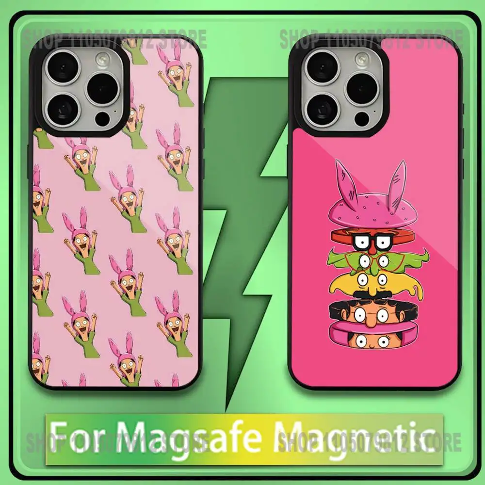 

B-Bobs B-Burgers Cartoon Phone Case For iPhone17,16,15,14,13,12,11,Plus,Pro,Max,Mini Soft Magesafe Magnetic Wireless Charge