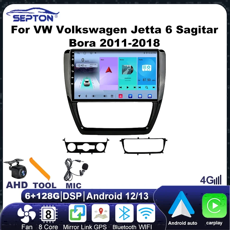 

SEPTON Android Car Radio for VW Volkswagen Jetta 6 Sagitar Bora 2011-2018 Vehicle Audio Systems Carplay WiFi Multimedia Player
