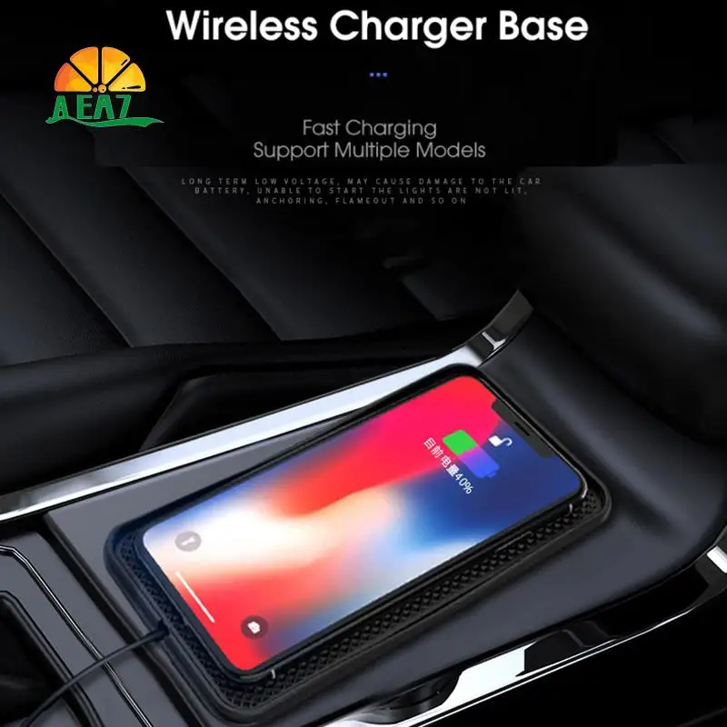 

AEA7-Беспроводное автомобильное зарядное устройство, 10 Вт для быстрой зарядки Qi, нескользящий противоударный силиконовый коврик, держатель для телефона, крепление для Iphone 12/12 Pro