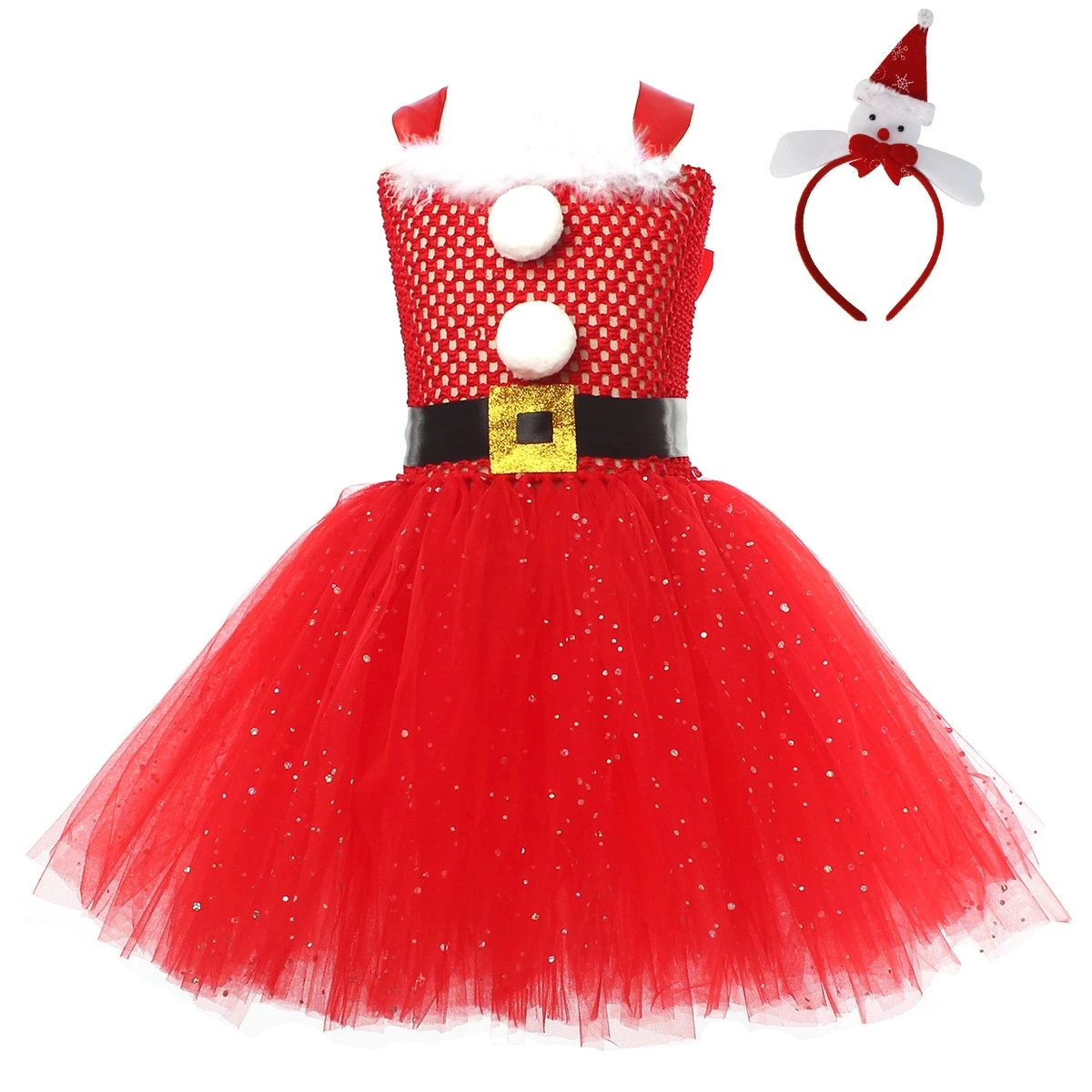 الأحمر عيد الميلاد سانتا كلوز زي الفتيات عيد الميلاد توتو اللباس الزي طفل أطفال عيد الميلاد حزب عطلة فستان بتصميم حالم حتى الملابس #5