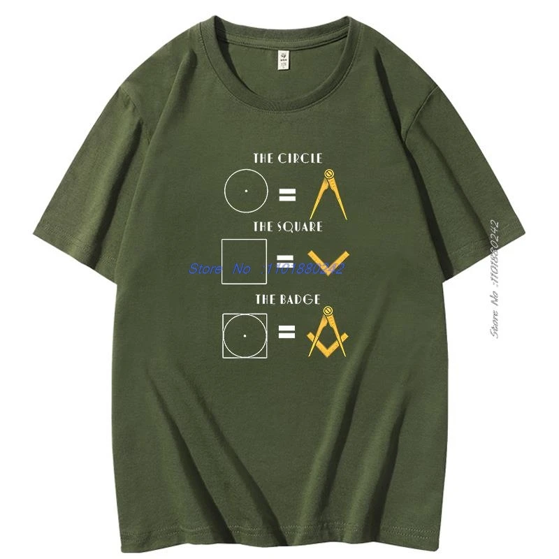 The Circle The Square The Badge Clothing Masonic Store Freemason The Badge 4th Of July Man Summer Cotton short sleeve t-shirt