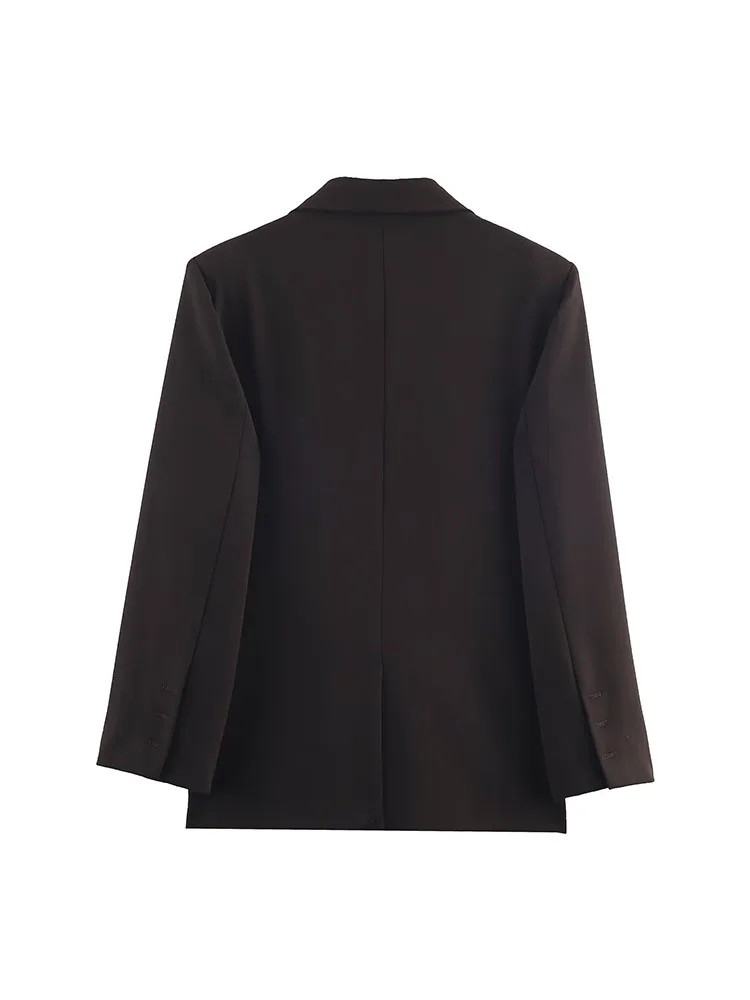 سترات نسائية لخريف 2025 معاطف غير رسمية متينة مزدوجة الصدر فضفاضة للسيدات أنيقة للشارع ملابس خارجية