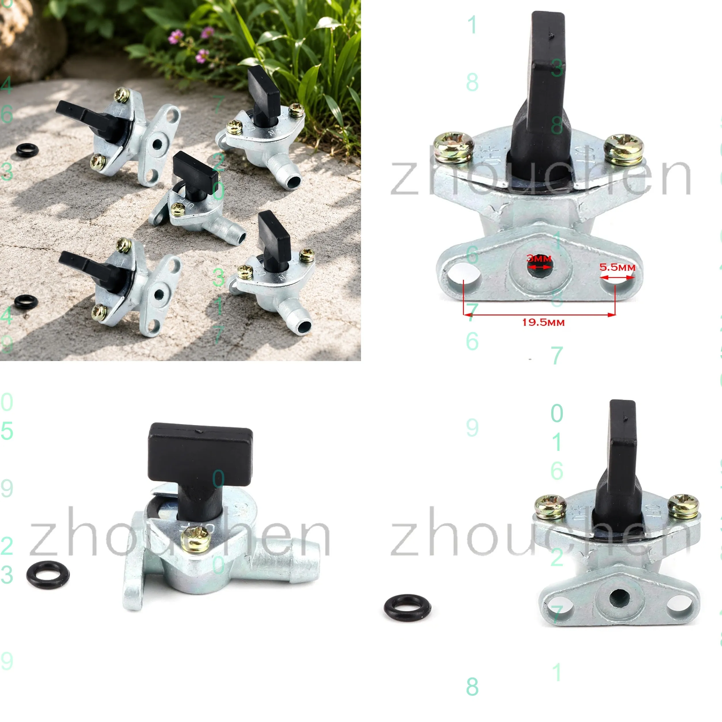 5pcs Carburetor Fuel Petcock Tank Tap Switch for 2 Stroke 47cc 49cc Dirt Pit Bike Mini ATV Quad Scooter