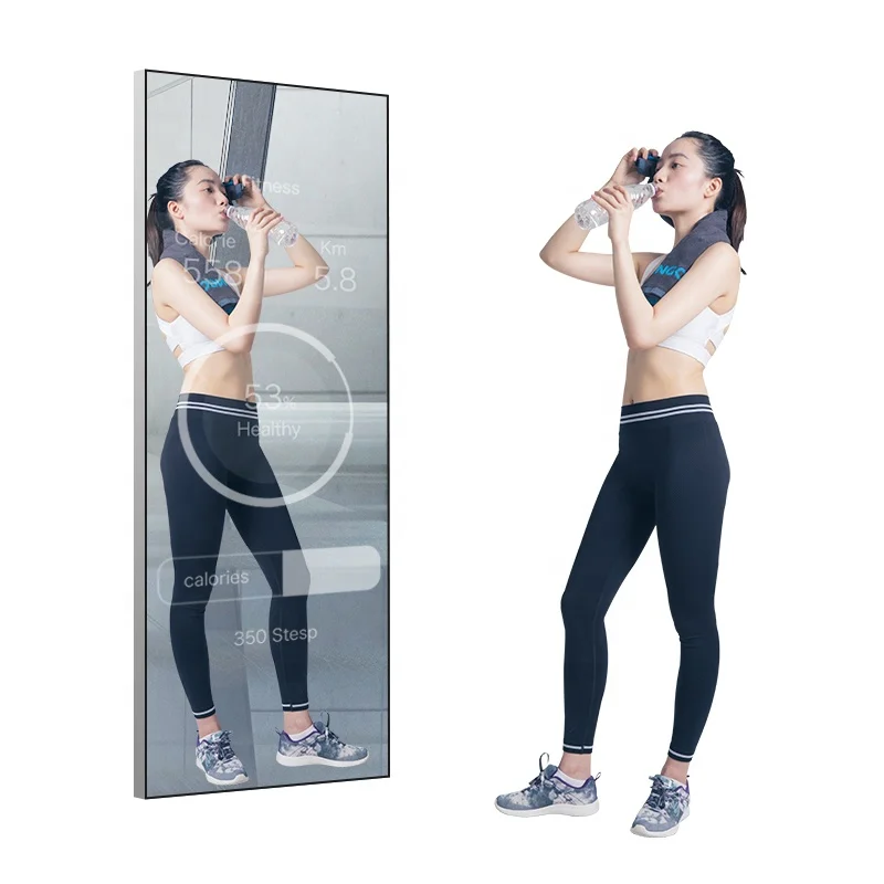 Touch Screen Smart Workout Exercise Fitness Magic Mirror Fitness Interactive Digital Signage And Displays Advertising Player