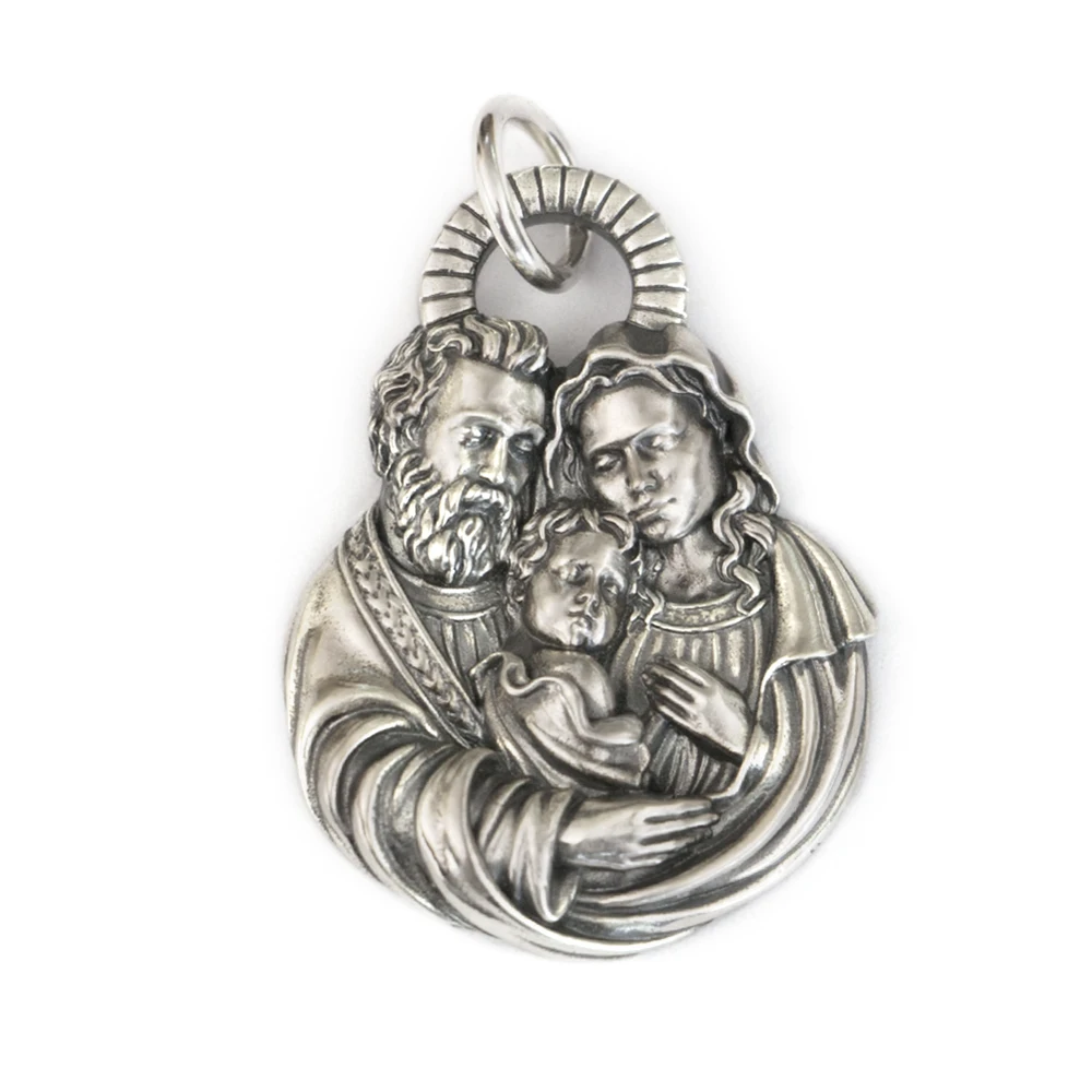 925 Sterling Silver Charms Virgin Mary Madonna Jesus Christ Pendants TA343