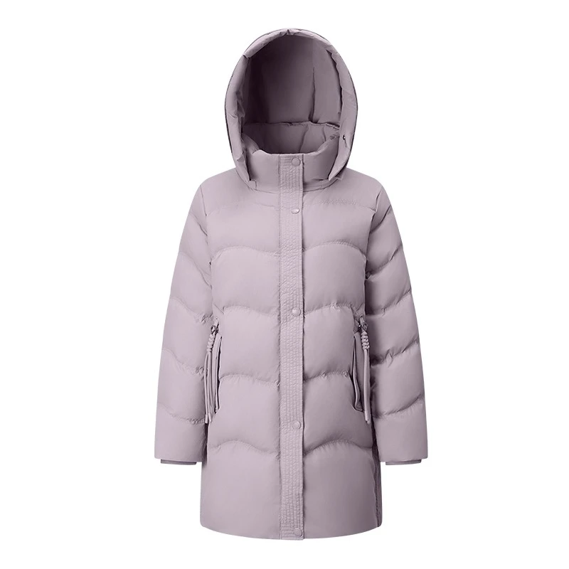 Chericom 여성용 중간 길이 다운 코트 2025 겨울 스탠드 칼라 분리형 후드 다운 재킷 따뜻한 통근 여성 의류 Y309177Y