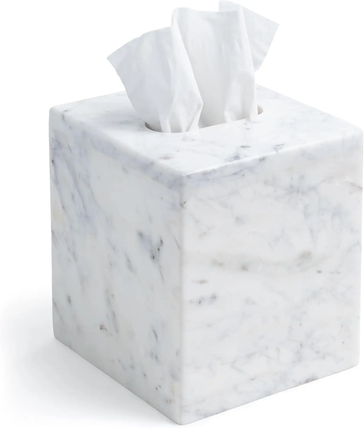 

Элегантный мраморный чехол для салфеток, декоративный кубический держатель для дома и ванной, большой квадратный диспенсер, однотонный белый